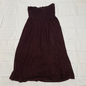 Brown strapless dress
